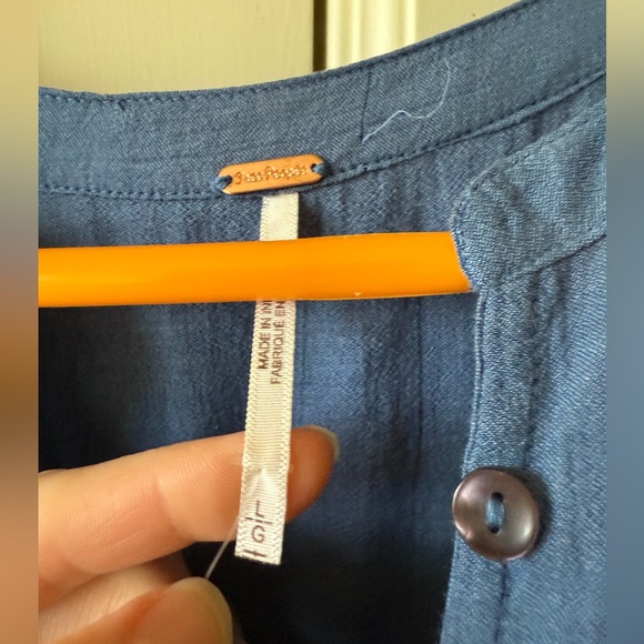 NWT Free People Adelaide Tunic Top Eyelet in Indigo Size L - Picture 6 of 12